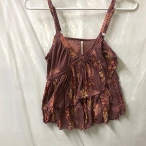 XS Free People Dusty Rose/Mauve Floral Tank
